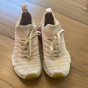 Women's Adidas Beige/Pink Knit Sneakers